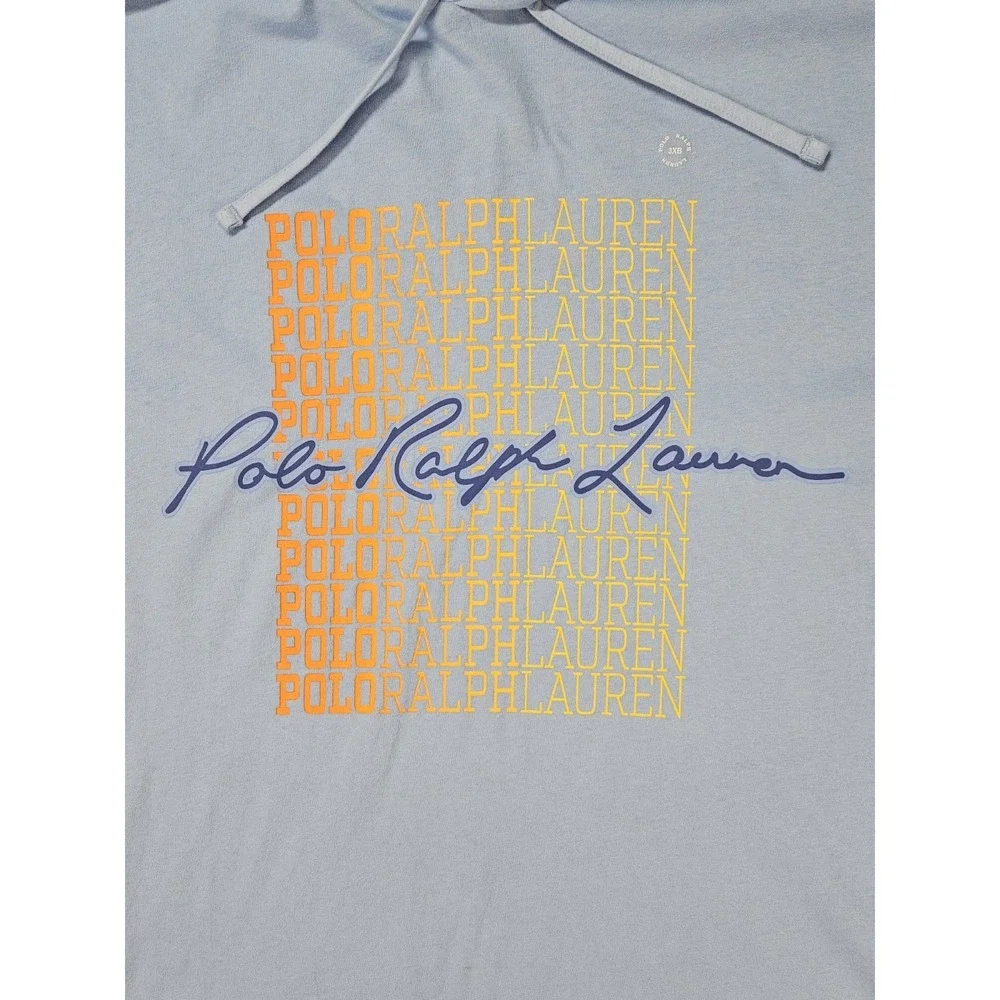 Polo Ralph Lauren Hoodie 3XB Blue Graphic Logo Print Shop Big & Tall NWT